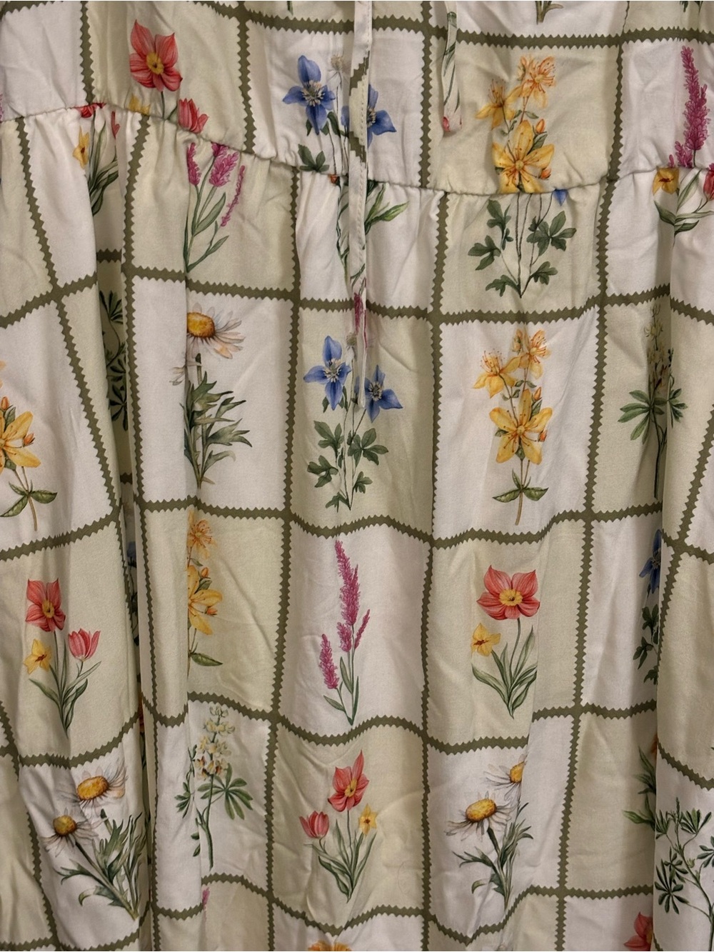 BloomChic Sage Grid Floral Midi Dress with Tie Neck size 1X (14-16) - Picture 15 of 15